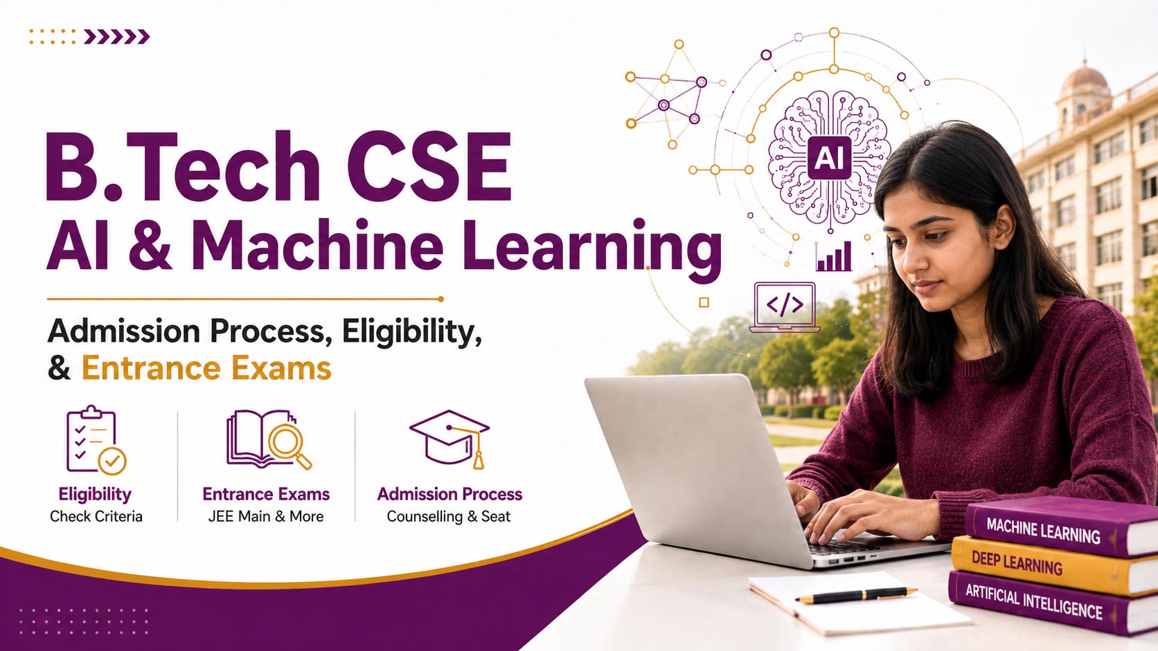 B.Tech CSE AI and Machine Learning Admission Process, Eligibility, & Entrance Exams