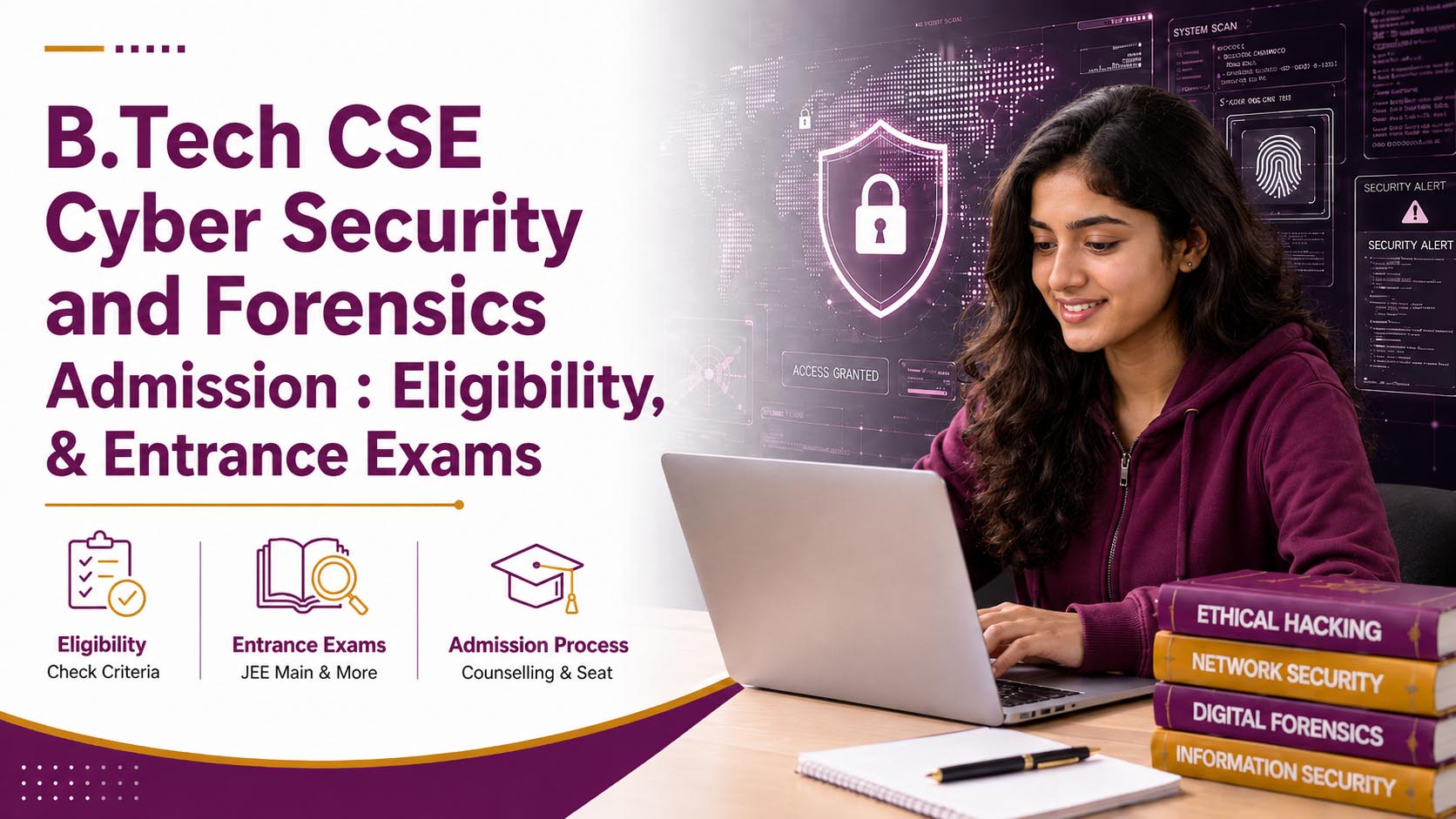 B.Tech CSE Cyber Security and Forensics Admission : Eligibility, & Entrance Exams